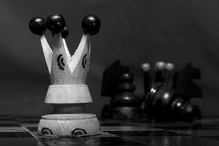 Chess photographed on a chessboard