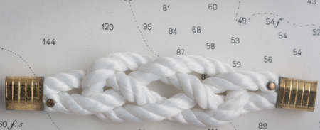 nautical knots photographed on nautical map