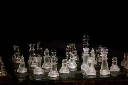 Chess photographed on a chessboard