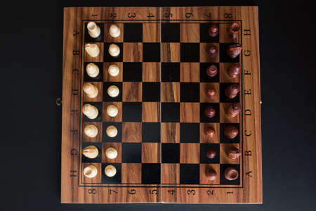Chess photographed on a chessboard