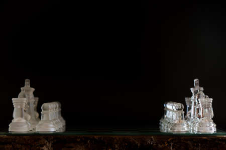 Chess photographed on a chessboardの写真素材