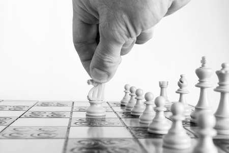 Chess photographed on a chessboardの写真素材