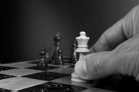 Chess photographed on a chessboard