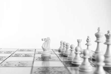 Chess photographed on a chessboardの写真素材