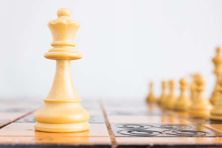 Chess photographed on a chessboardの写真素材