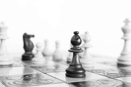 Chess photographed on a chessboard