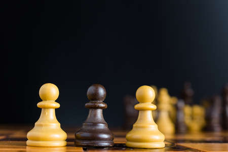 Chess photographed on a chessboard