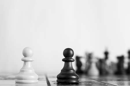 Chess photographed on a chessboardの写真素材