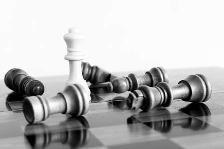 Chess photographed on a chessboard