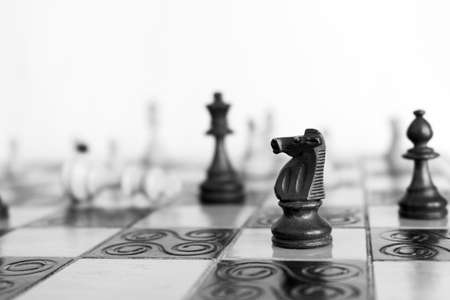 Chess photographed on a chessboardの写真素材