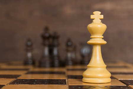 Chess photographed on a chessboard