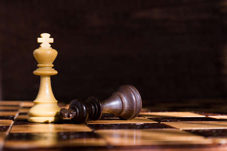 Chess photographed on a chessboard