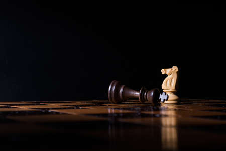 Chess photographed on a chessboardの写真素材