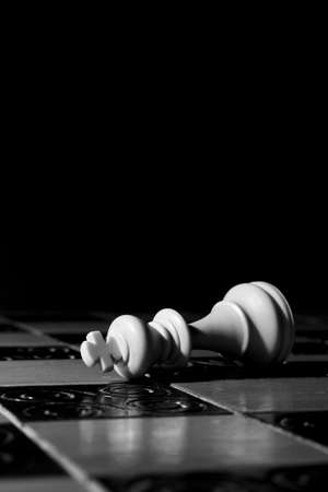 Chess photographed on a chessboardの写真素材