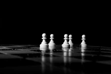 Chess photographed on a chessboardの写真素材