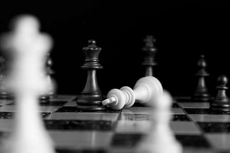 Chess photographed on a chessboard
