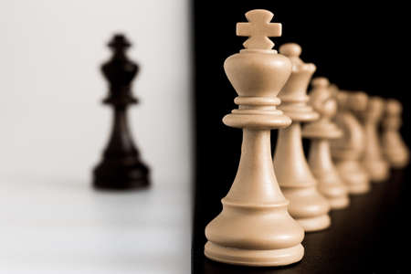 Chess photographed on a chessboard