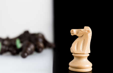 Chess photographed on a chessboardの写真素材