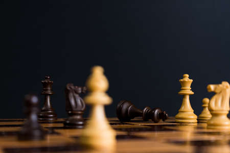 Chess photographed on a chessboard
