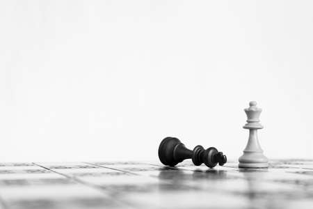 Chess photographed on a chessboard