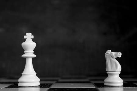 Chess photographed on a chessboardの写真素材