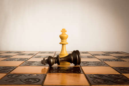 Chess photographed on a chessboardの写真素材