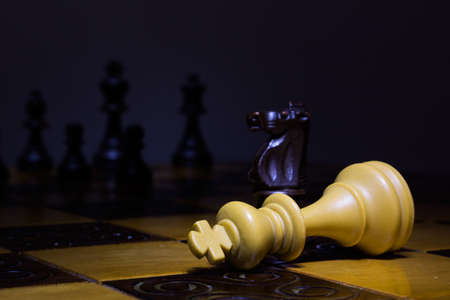 Chess photographed on a chessboardの写真素材