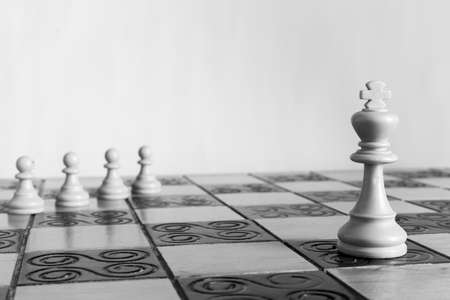 Chess photographed on a chessboardの写真素材