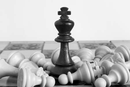 Chess photographed on a chessboard