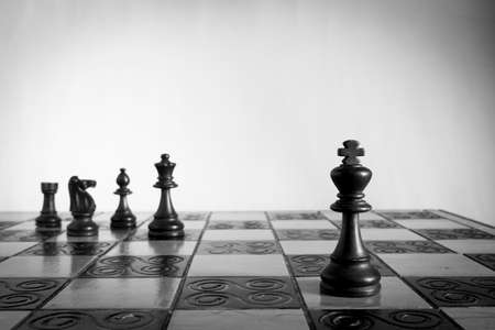Chess photographed on a chessboard