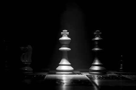 Chess photographed on a chessboard