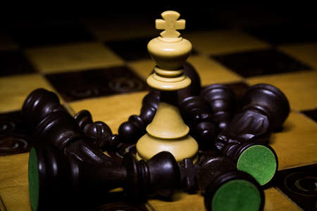 Chess photographed on a chessboard