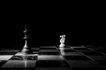 Chess photographed on a chessboardの写真素材