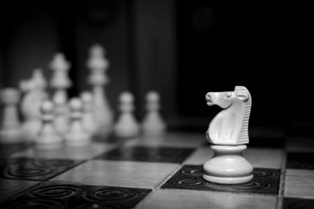 Chess photographed on a chessboard