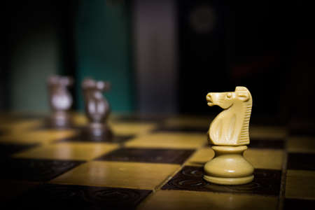 Chess photographed on a chessboard