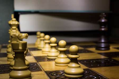 Chess photographed on a chessboard