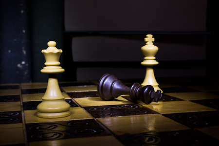 Chess photographed on a chessboard