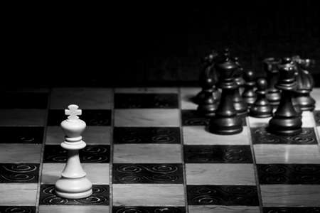 Chess photographed on a chessboardの写真素材