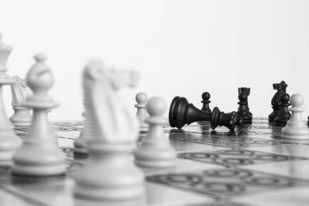Chess photographed on a chessboard