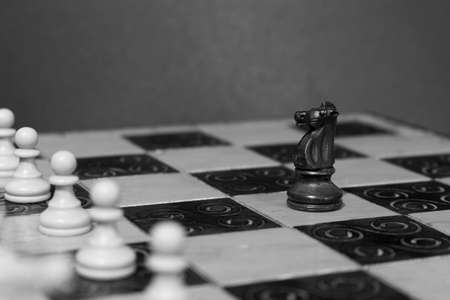 Chess photographed on a chessboard
