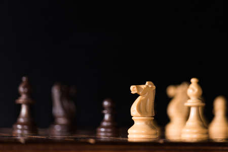 Chess photographed on a chessboardの写真素材
