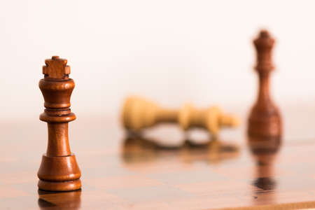 Chess photographed on a chessboard
