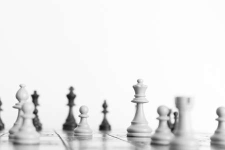 Chess photographed on a chessboardの写真素材