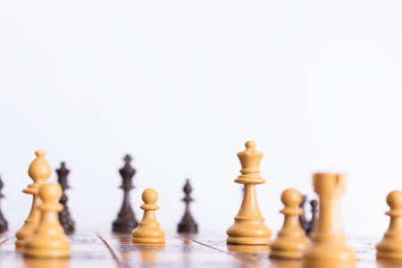 Chess photographed on a chessboard