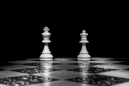 Chess photographed on a chessboardの写真素材