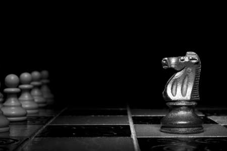 Chess photographed on a chessboard