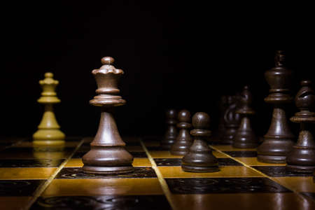 Chess photographed on a chessboardの写真素材