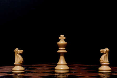 Chess photographed on a chessboard