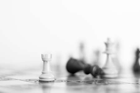 Chess photographed on a chessboard