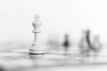 Chess photographed on a chessboardの写真素材